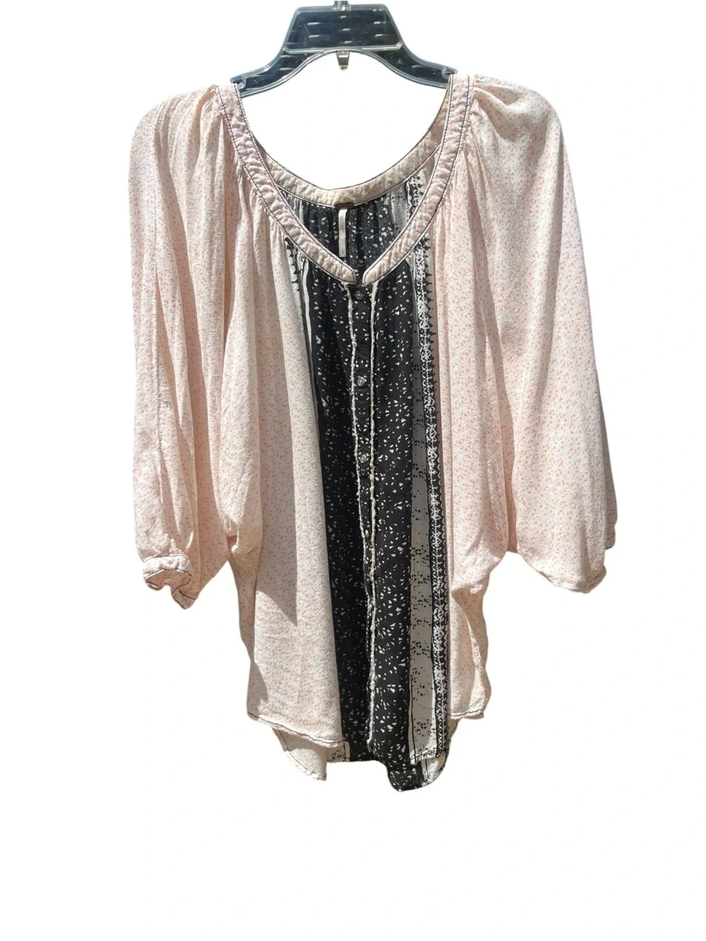 REVOLVE Free People Womens Small Days of Romance Top Ivory Button Blouse Shirt